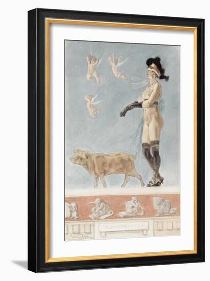 Pornokrates (La Dame Au Cocho)-Félicien Rops-Framed Giclee Print