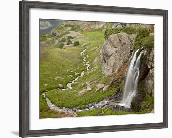 Porphyry Basin Waterfall, San Juan National Forest, Colorado, USA-James Hager-Framed Photographic Print