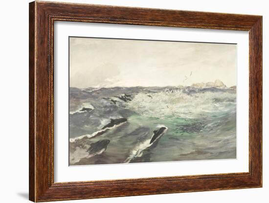 Porpoises Chasing Mackerel-Charles Napier Hemy-Framed Giclee Print