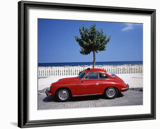 Porsche 356 on the Beach, Altea, Alicante, Costa Blanca, Spain-Walter Bibikow-Framed Photographic Print