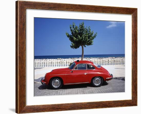 Porsche 356 on the Beach, Altea, Alicante, Costa Blanca, Spain-Walter Bibikow-Framed Photographic Print