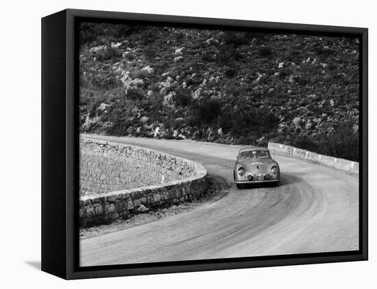 Porsche 356 Taking a Corner in the Monte Carlo Rally, 1954-null-Framed Premier Image Canvas