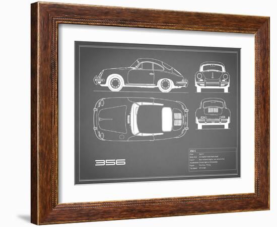 Porsche 356C-Grey-Mark Rogan-Framed Art Print