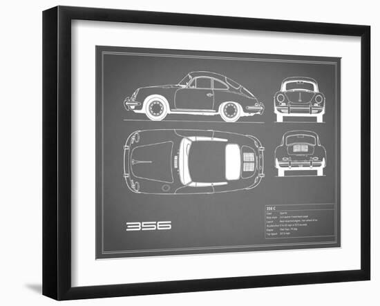 Porsche 356C-Grey-Mark Rogan-Framed Art Print