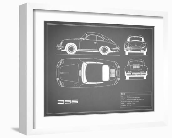 Porsche 356C-Grey-Mark Rogan-Framed Art Print