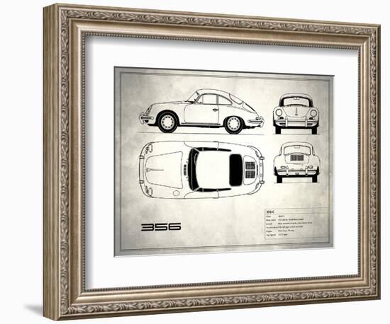 Porsche 356C White-Mark Rogan-Framed Art Print