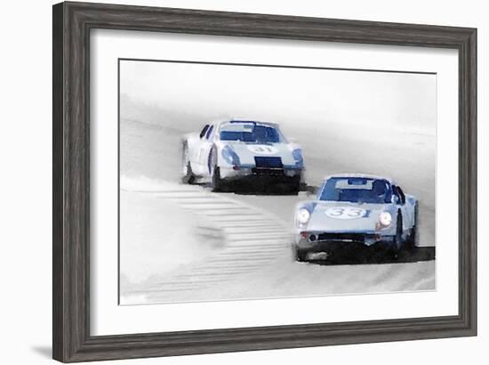 Porsche 904 Racing Watercolor-NaxArt-Framed Art Print