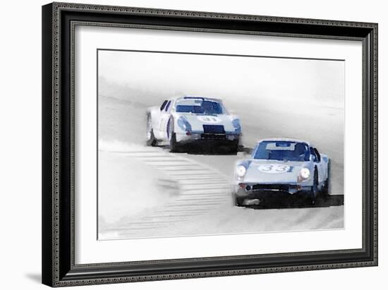 Porsche 904 Racing Watercolor-NaxArt-Framed Art Print