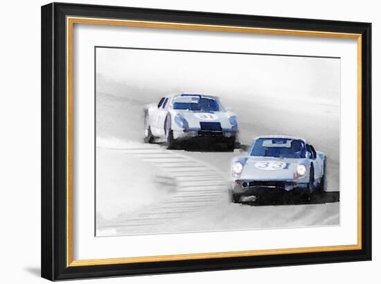 Porsche 904 Racing Watercolor-NaxArt-Framed Art Print