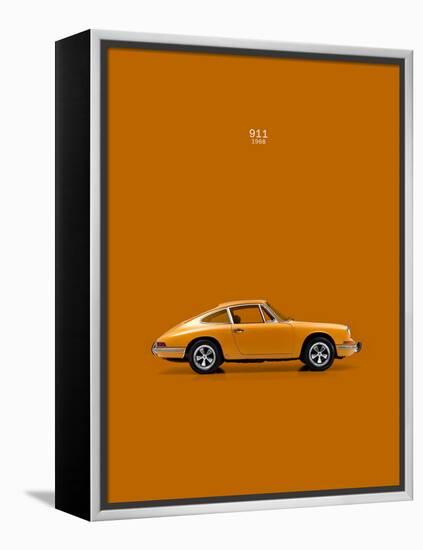 Porsche 911 1968 Orange-Mark Rogan-Framed Stretched Canvas