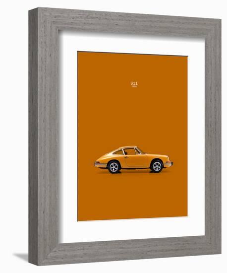 Porsche 911 1968 Orange-Mark Rogan-Framed Art Print