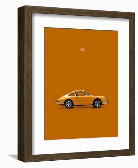 Porsche 911 1968 Orange-Mark Rogan-Framed Art Print