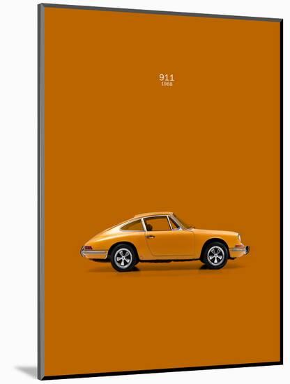 Porsche 911 1968 Orange-Mark Rogan-Mounted Art Print