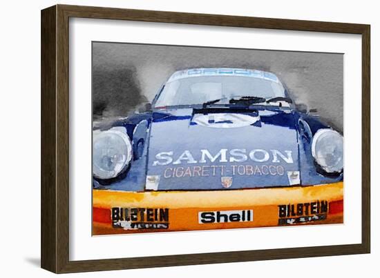 Porsche 911 Front End Watercolor-NaxArt-Framed Premium Giclee Print