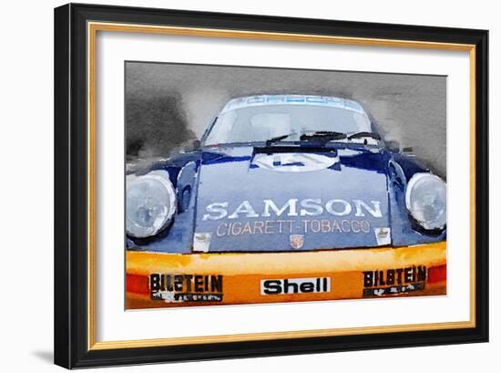 Porsche 911 Front End Watercolor-NaxArt-Framed Premium Giclee Print