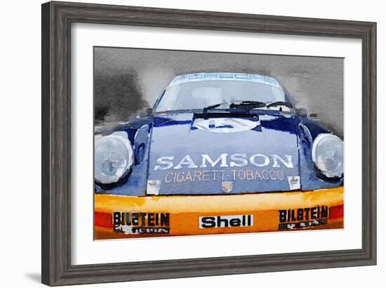 Porsche 911 Front End Watercolor-NaxArt-Framed Art Print