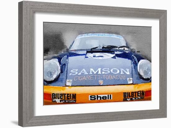 Porsche 911 Front End Watercolor-NaxArt-Framed Art Print