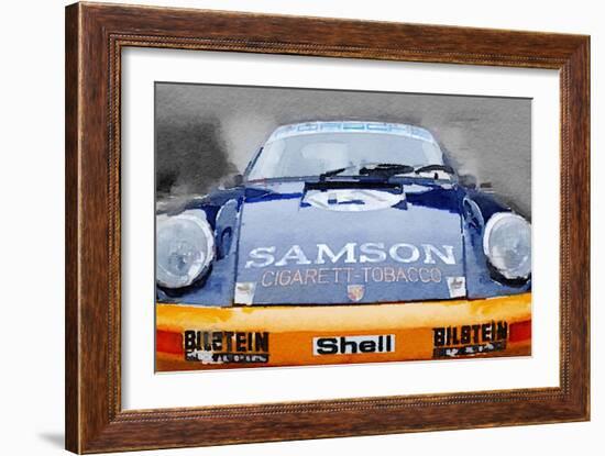 Porsche 911 Front End Watercolor-NaxArt-Framed Art Print