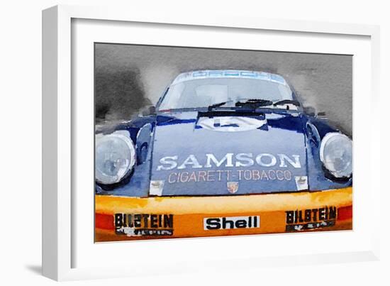 Porsche 911 Front End Watercolor-NaxArt-Framed Art Print