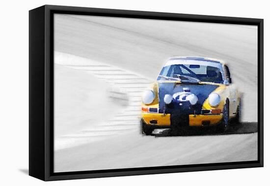 Porsche 911 on Race Track Watercolor-NaxArt-Framed Stretched Canvas