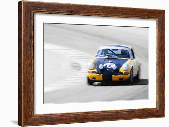 Porsche 911 on Race Track Watercolor-NaxArt-Framed Art Print