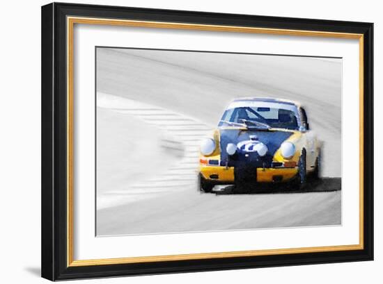 Porsche 911 on Race Track Watercolor-NaxArt-Framed Art Print