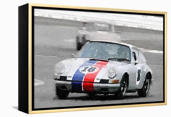 Porsche 911 Race in Monterey Watercolor-NaxArt-Framed Stretched Canvas