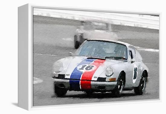 Porsche 911 Race in Monterey Watercolor-NaxArt-Framed Stretched Canvas