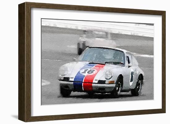 Porsche 911 Race in Monterey Watercolor-NaxArt-Framed Art Print