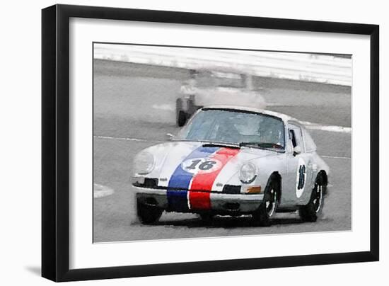 Porsche 911 Race in Monterey Watercolor-NaxArt-Framed Art Print