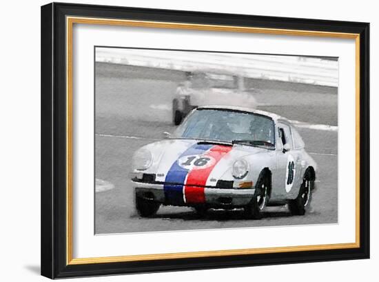 Porsche 911 Race in Monterey Watercolor-NaxArt-Framed Art Print