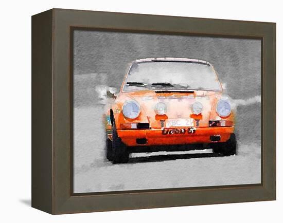 Porsche 911 Race Track Watercolor-NaxArt-Framed Stretched Canvas
