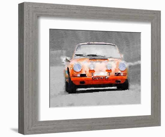 Porsche 911 Race Track Watercolor-NaxArt-Framed Premium Giclee Print