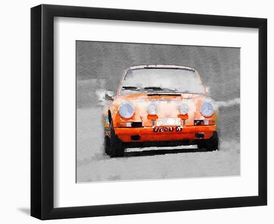 Porsche 911 Race Track Watercolor-NaxArt-Framed Premium Giclee Print