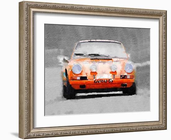 Porsche 911 Race Track Watercolor-NaxArt-Framed Art Print