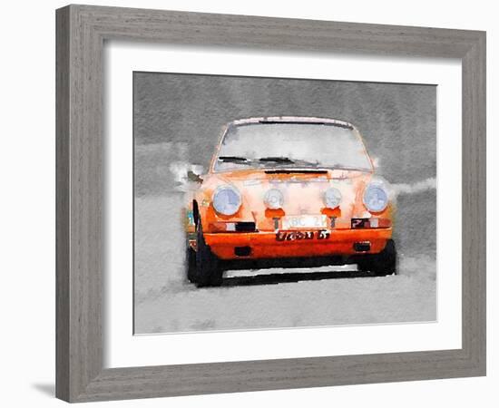 Porsche 911 Race Track Watercolor-NaxArt-Framed Art Print