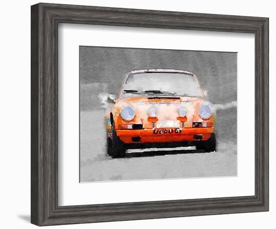 Porsche 911 Race Track Watercolor-NaxArt-Framed Art Print