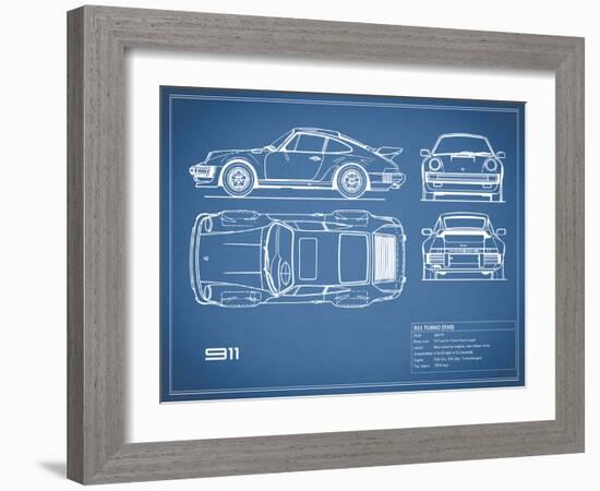 Porsche 911-Turbo 1977 Red-Mark Rogan-Framed Art Print