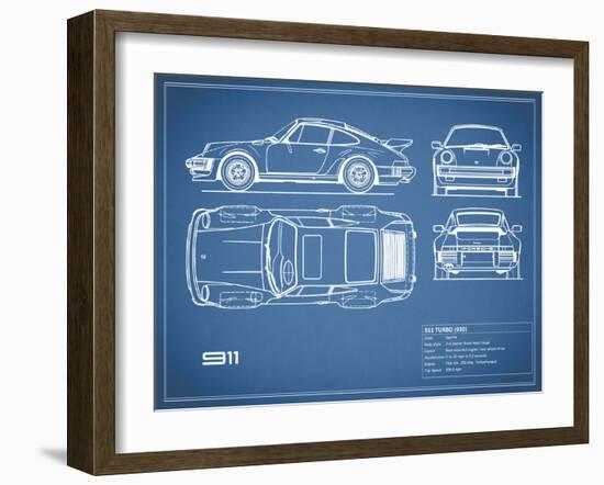 Porsche 911-Turbo 1977 Red-Mark Rogan-Framed Art Print