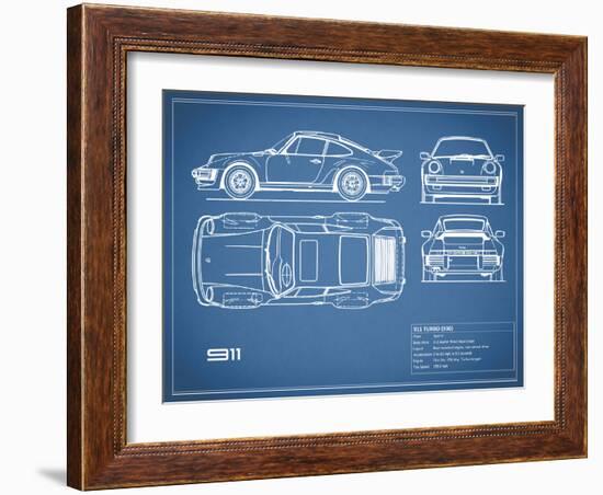 Porsche 911-Turbo 1977 Red-Mark Rogan-Framed Art Print