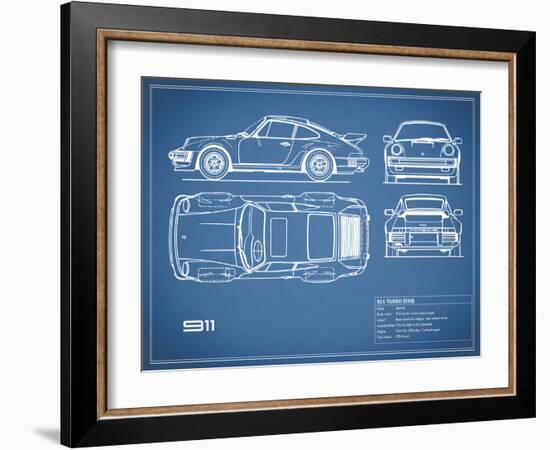 Porsche 911-Turbo 1977 Red-Mark Rogan-Framed Art Print