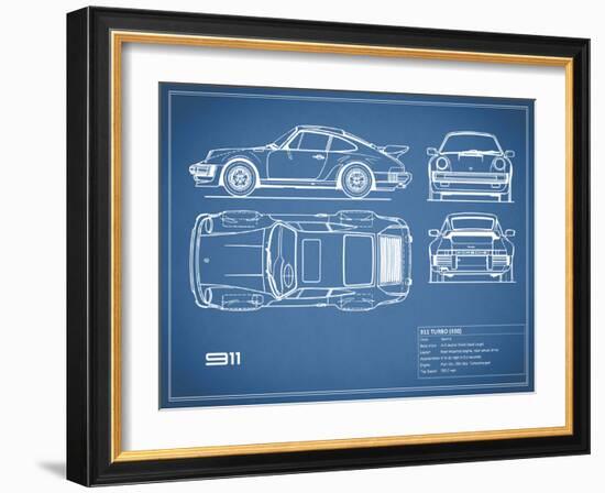 Porsche 911-Turbo 1977 Red-Mark Rogan-Framed Art Print