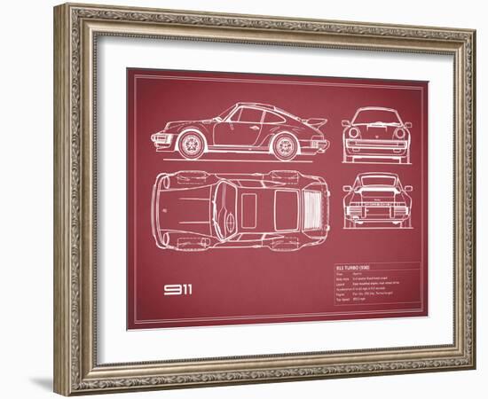 Porsche 911-Turbo 1977 White-Mark Rogan-Framed Art Print