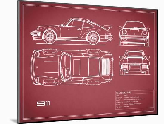 Porsche 911-Turbo 1977 White-Mark Rogan-Mounted Art Print