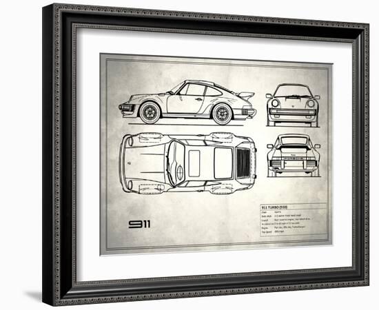 Porsche 911-Turbo 1977-Mark Rogan-Framed Art Print