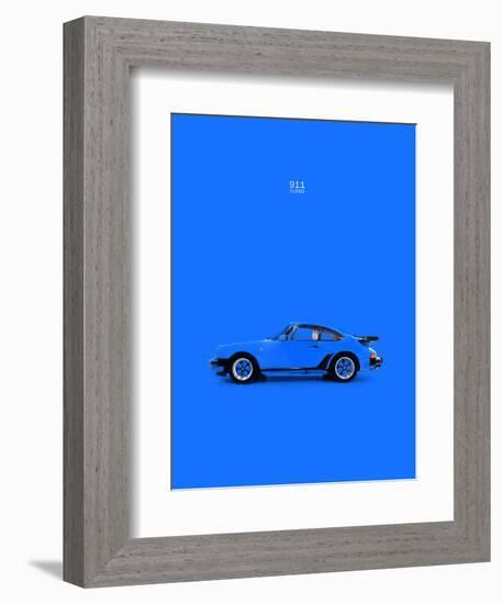 Porsche 911 Turbo Blue-Mark Rogan-Framed Art Print