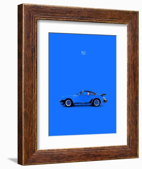 Porsche 911 Turbo Blue-Mark Rogan-Framed Art Print