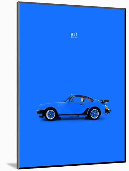 Porsche 911 Turbo Blue-Mark Rogan-Mounted Art Print