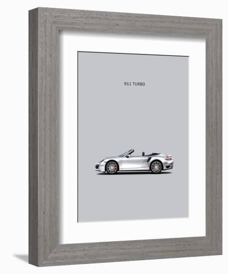 Porsche 911 Turbo Grey-Mark Rogan-Framed Art Print