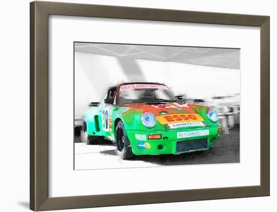 Porsche 911 Turbo Watercolor-NaxArt-Framed Art Print